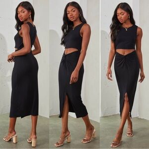 Vici black cut-out midi dress.